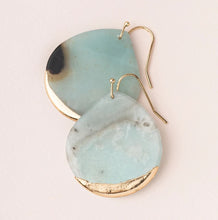 Load image into Gallery viewer, Stone Dipped Teardrop Earring - Amazonite/Gold