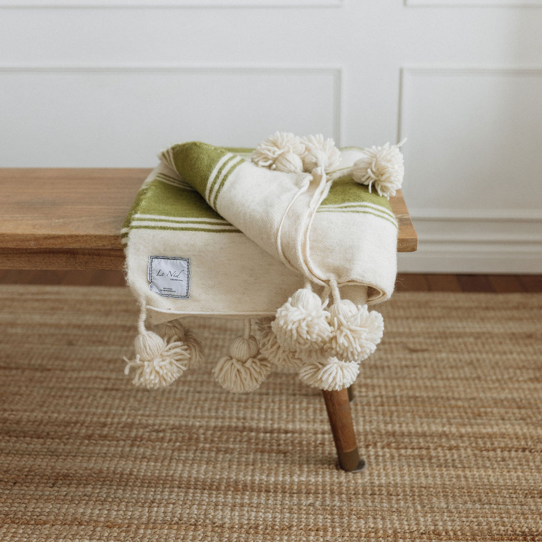 Le Nid Wool Green Multi Stripe