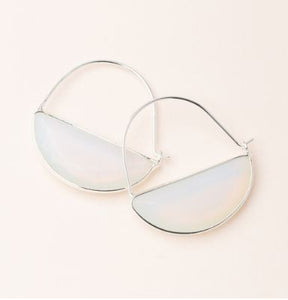 Stone Prism Hoop - Opalite/Silver