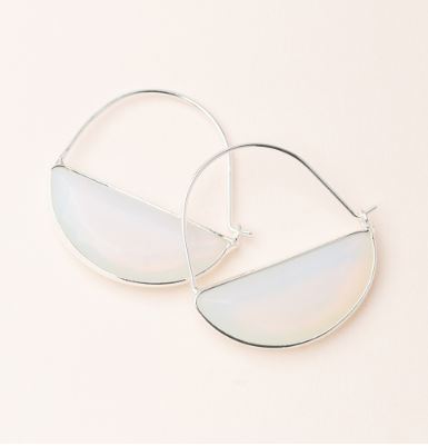 Stone Prism Hoop - Opalite/Silver