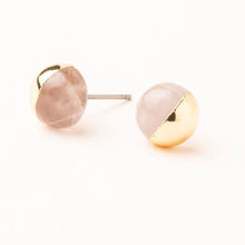 Load image into Gallery viewer, Dipped Stone Stud - Rose Quartz/Gold
