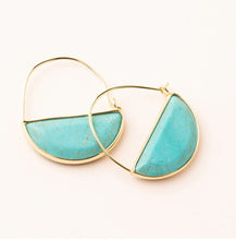 Load image into Gallery viewer, Stone Prism Hoop - Turquoise/Gold
