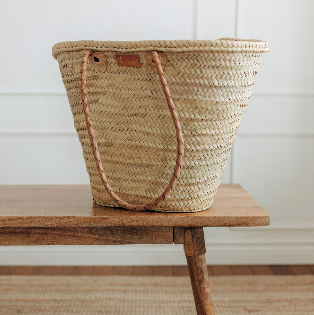 French Market Basket with Braided Handle
