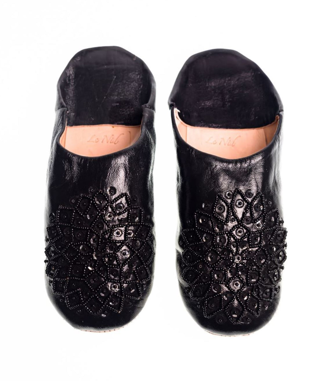 Moroccan Sequined Slippers Black