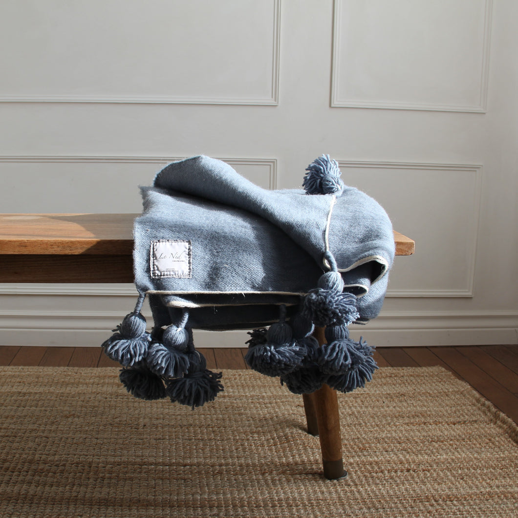 Le Nid Wool Blanket Blue