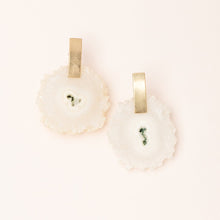 Load image into Gallery viewer, Stone Slice Earring - White Quartz/Gold
