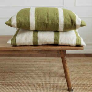 Wool Throw Pillow - Olive