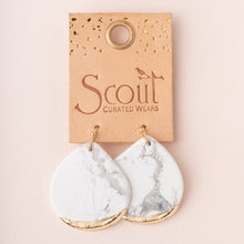 Load image into Gallery viewer, Stone Dipped Teardrop Earring - Howlite/Gold
