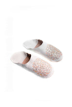Load image into Gallery viewer, Moroccan Sequined Slippers White
