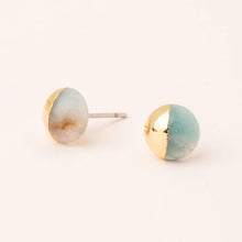 Load image into Gallery viewer, Dipped Stone Stud - Amazonite/Gold
